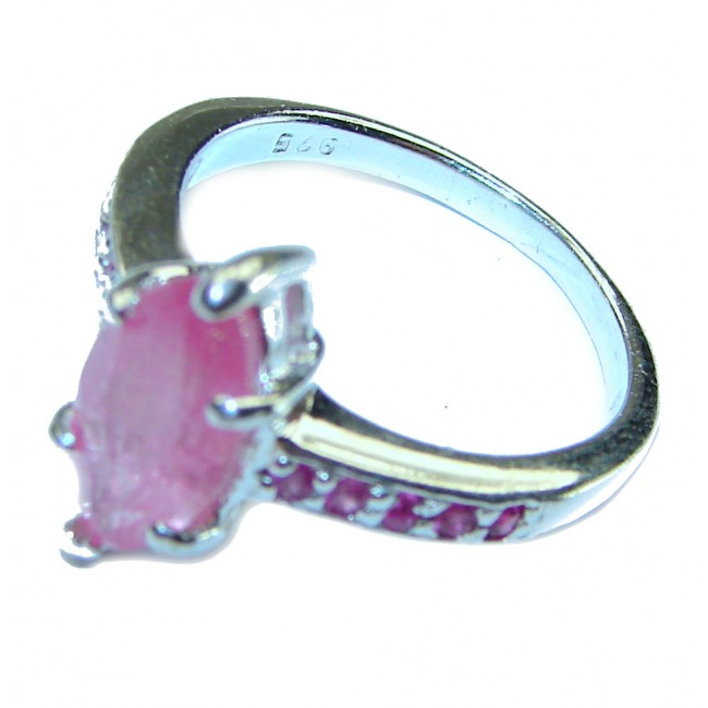 Unique design 2.5 carat Amethyst Ruby .925 Sterling Silver Handcrafted Ring size 5