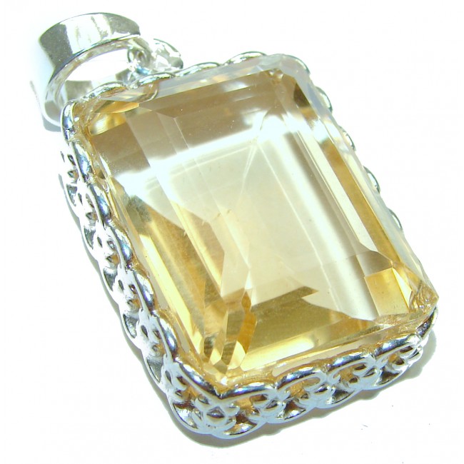 17.3 carat Lemon Quartz .925 Sterling Silver handcrafted pendant