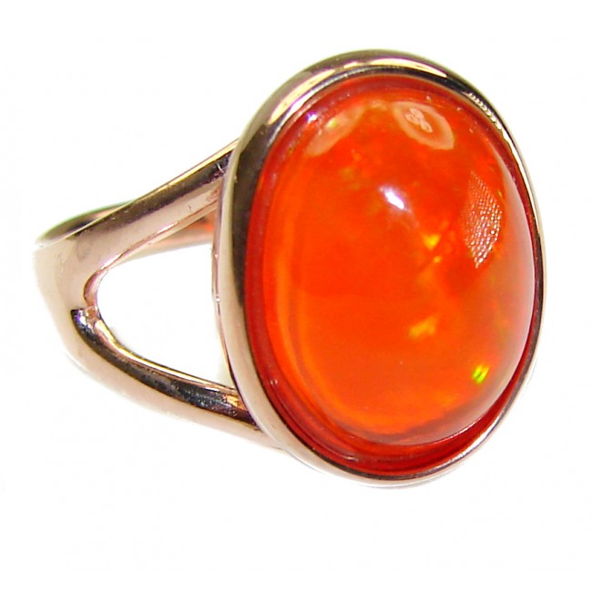 Golden Galaxy Ethiopian Opal 18K Rose Gold over .925 Sterling Silver handcrafted Ring size 7 1/4