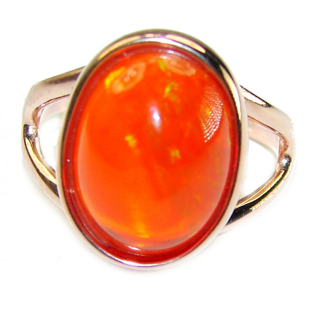 Golden Galaxy Ethiopian Opal 18K Rose Gold over .925 Sterling Silver handcrafted Ring size 7 1/4