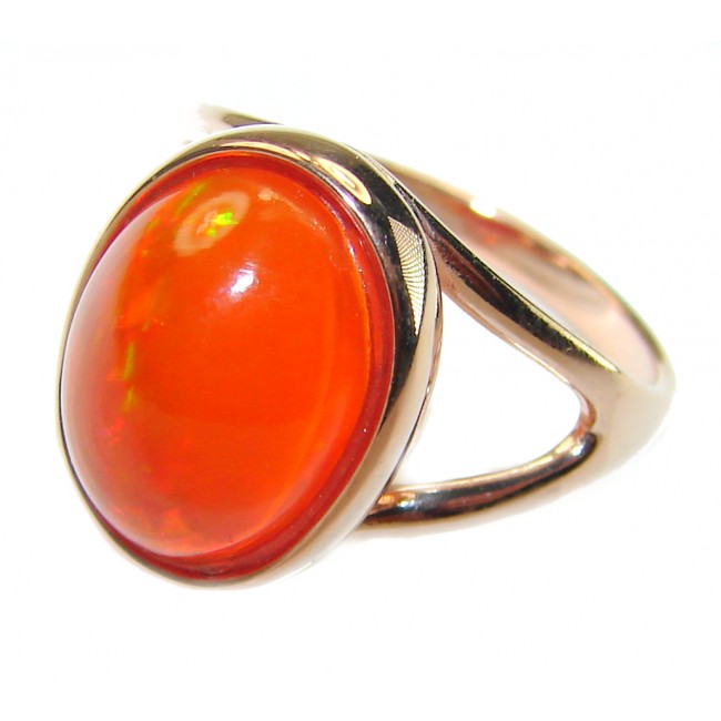 Golden Galaxy Ethiopian Opal 18K Rose Gold over .925 Sterling Silver handcrafted Ring size 7 1/4