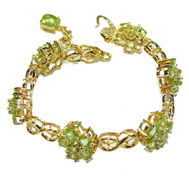 Alessia authentic Peridot 14K Gold over .925 Sterling Silver handmade Bracelet