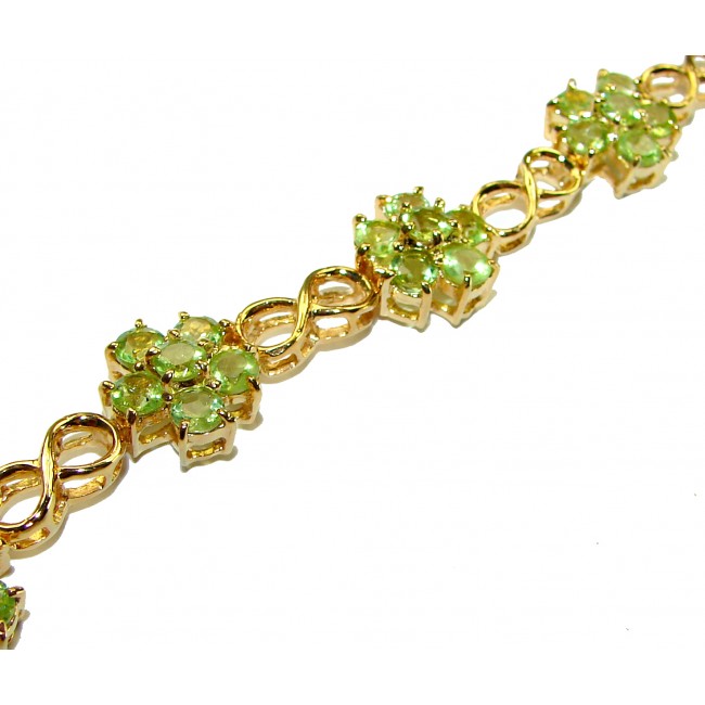 Alessia authentic Peridot 14K Gold over .925 Sterling Silver handmade Bracelet