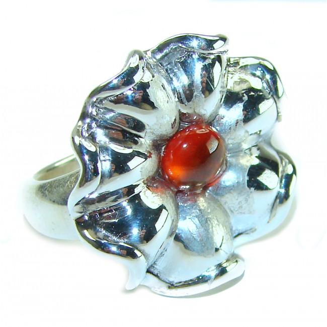 Natural Beauty Garnet .925 Sterling silver Italy Made ring s. 7