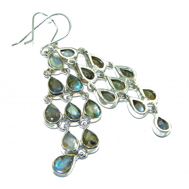 Silky Labradorite .925 Sterling Silver Large earrings