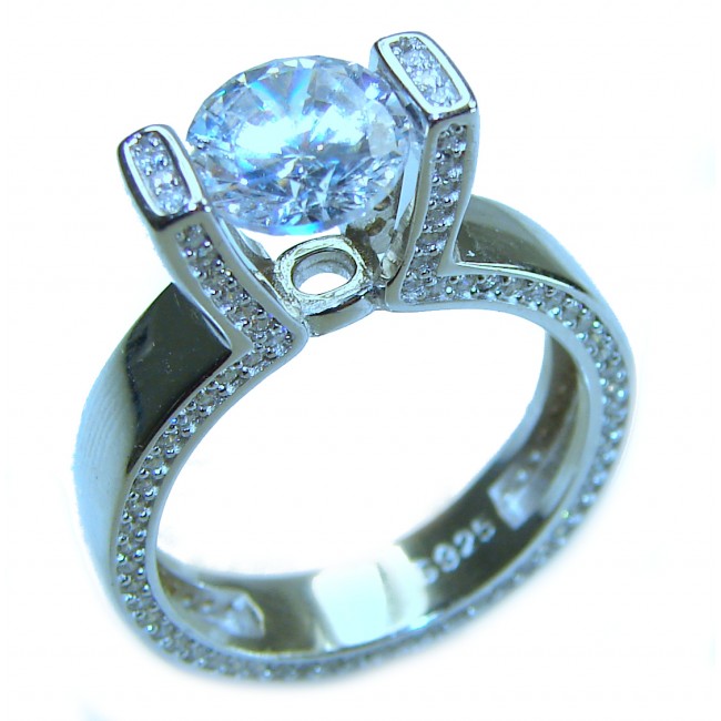 5.5 carat White Topaz .925 Sterling Silver handcrafted ring size 8