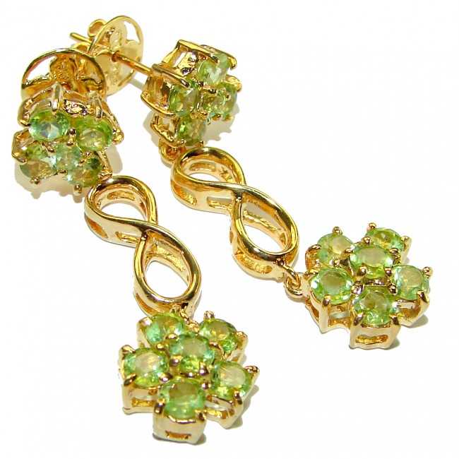 Alessia authentic Peridot 14K Gold over .925 Sterling Silver handmade earrings