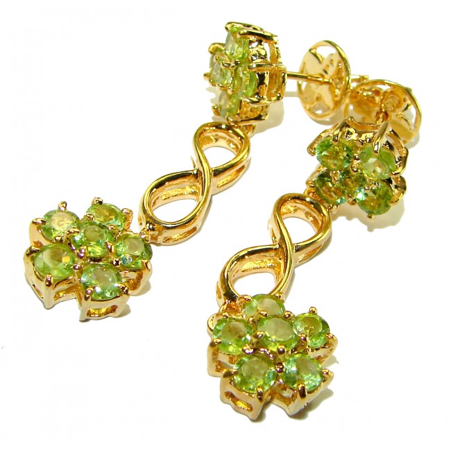 Alessia authentic Peridot 14K Gold over .925 Sterling Silver handmade earrings