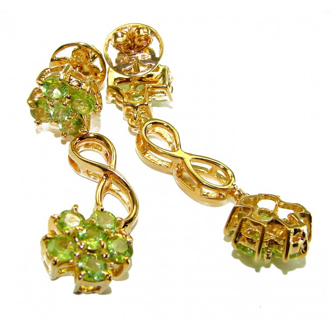 Alessia authentic Peridot 14K Gold over .925 Sterling Silver handmade earrings