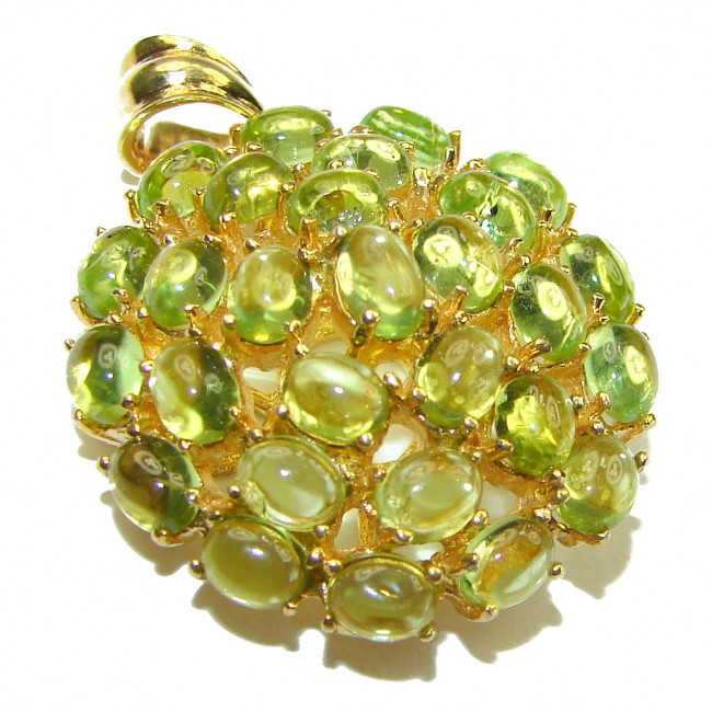 Real Beauty 45.5 carat Authentic Peridot 14K Gold over .925 Sterling Silver handmade Pendant