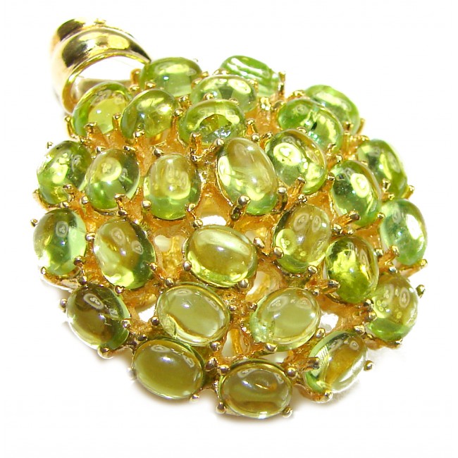 Real Beauty 45.5 carat Authentic Peridot 14K Gold over .925 Sterling Silver handmade Pendant