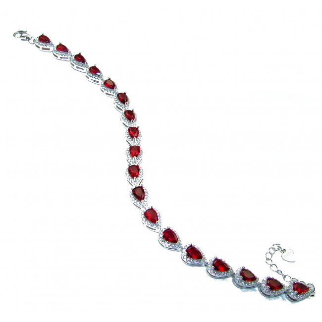 Mesmerizing Red Topaz .925 Sterling Silver handmade Bracelet