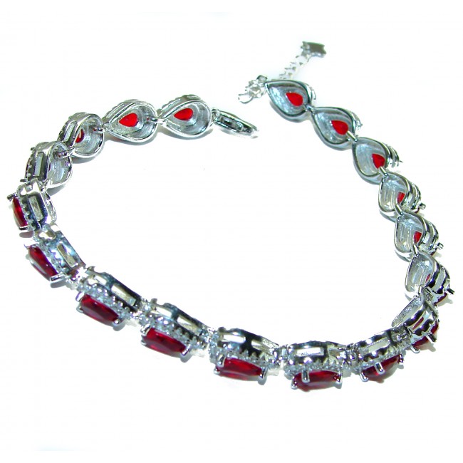 Mesmerizing Red Topaz .925 Sterling Silver handmade Bracelet