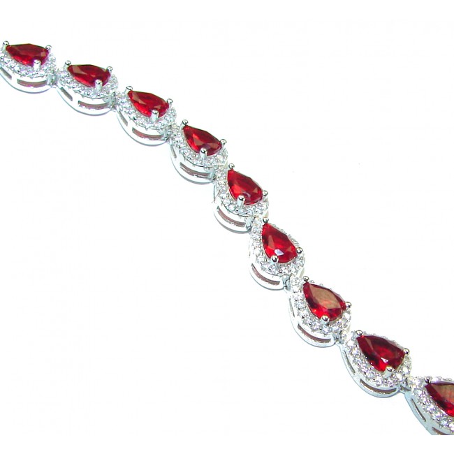 Mesmerizing Red Topaz .925 Sterling Silver handmade Bracelet