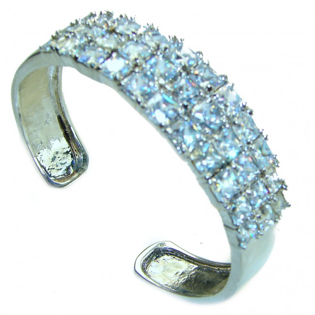 A Million Stars 55.8 carat White Topaz .925 Sterling Silver Bracelet / Cuff