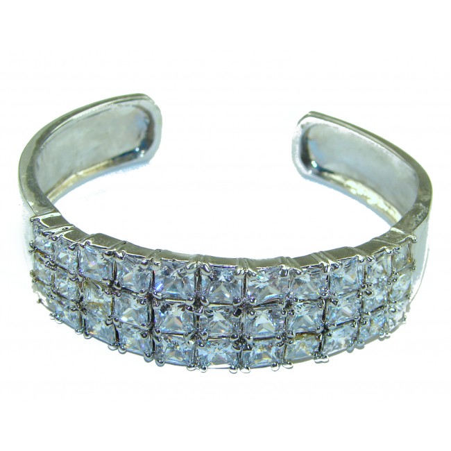 A Million Stars 55.8 carat White Topaz .925 Sterling Silver Bracelet / Cuff