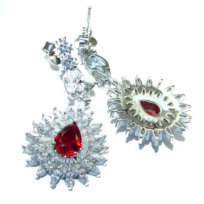 Timeless Treasure Red Ruby .925 Sterling Silver handcrafted Earrings