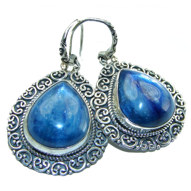 Huge - Best quality 45.5 carat African Kyanite .925 Sterling Silver handcrafted earrings