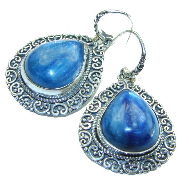 Huge - Best quality 45.5 carat African Kyanite .925 Sterling Silver handcrafted earrings