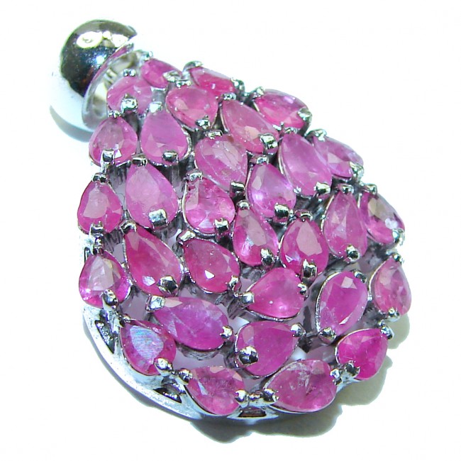 Outstanding Beauty genuine 17.5 carat Ruby .925 Sterling Silver handmade pendant