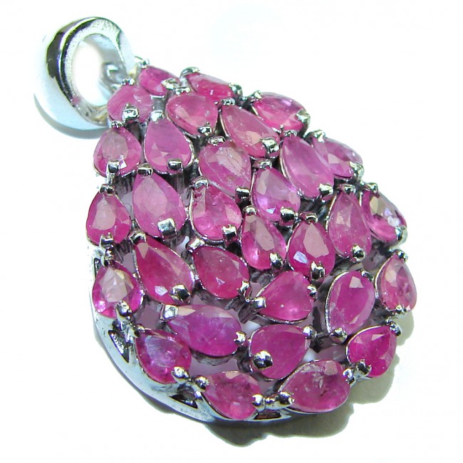 Outstanding Beauty genuine 17.5 carat Ruby .925 Sterling Silver handmade pendant