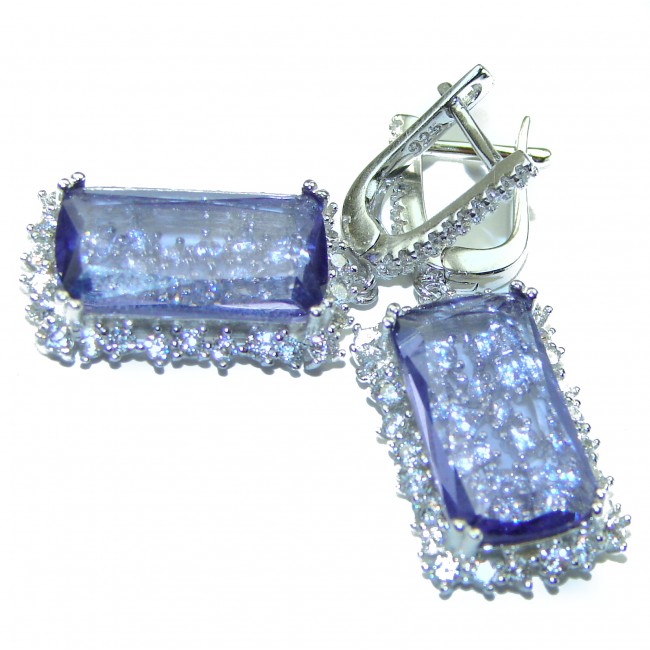 Splendid 12.5 carat Tanzanite .925 Sterling Silver Handcrafted Earrings