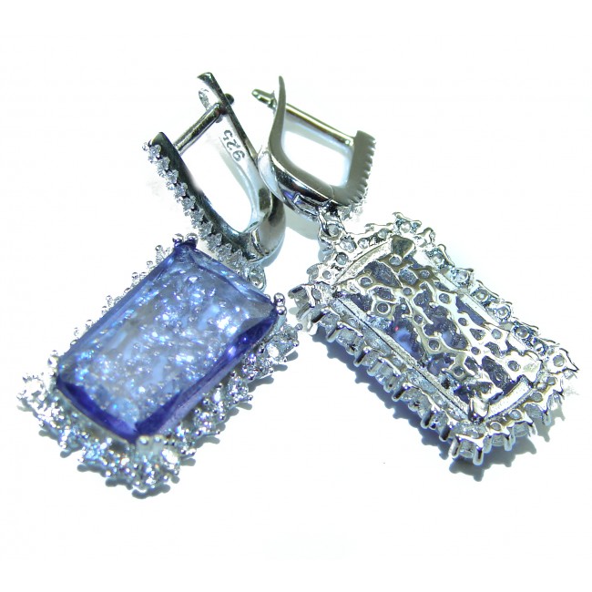 Splendid 12.5 carat Tanzanite .925 Sterling Silver Handcrafted Earrings