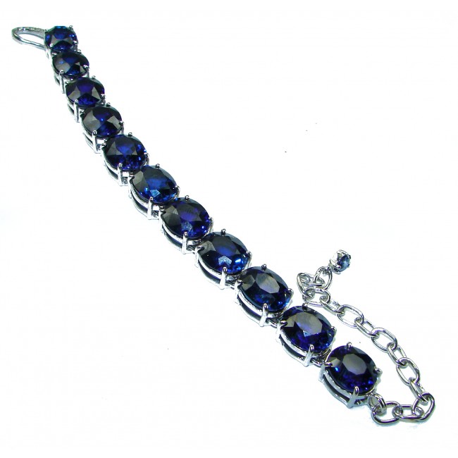 Sofia 129.5 carat London Blue Topaz .925 Sterling Silver handcrafted Bracelet