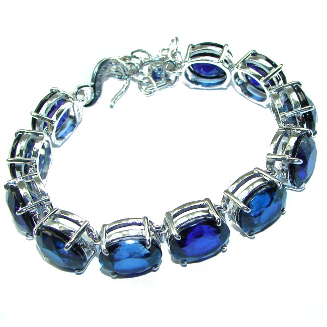 Sofia 129.5 carat London Blue Topaz .925 Sterling Silver handcrafted Bracelet