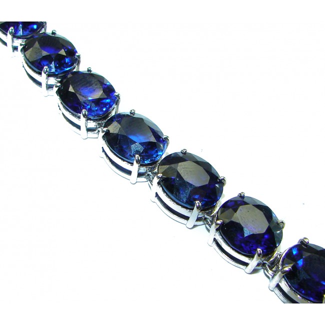 Sofia 129.5 carat London Blue Topaz .925 Sterling Silver handcrafted Bracelet