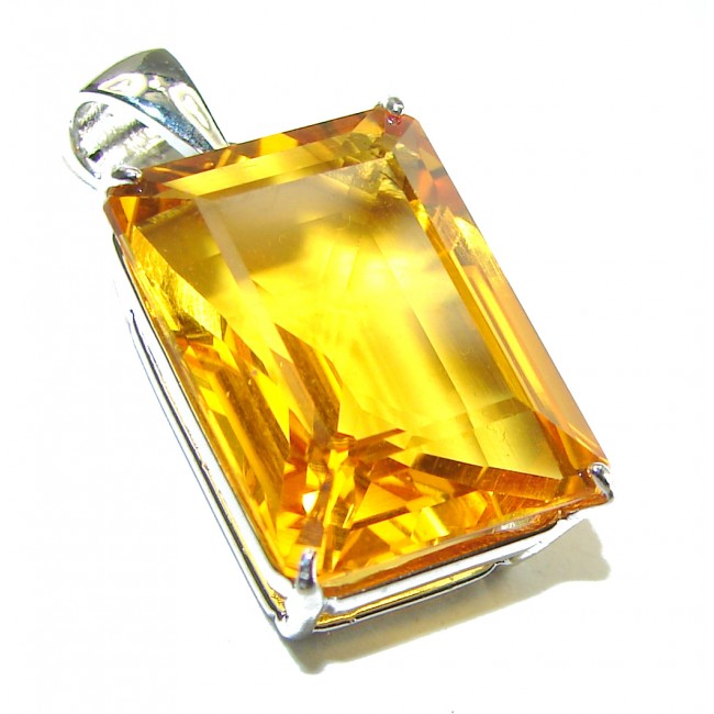 Golden Rays authentic 14.2 carat Golden Topaz .925 Sterling Silver handcrafted pendant