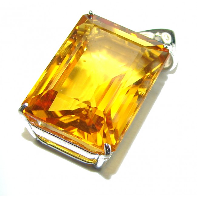 Golden Rays authentic 14.2 carat Golden Topaz .925 Sterling Silver handcrafted pendant