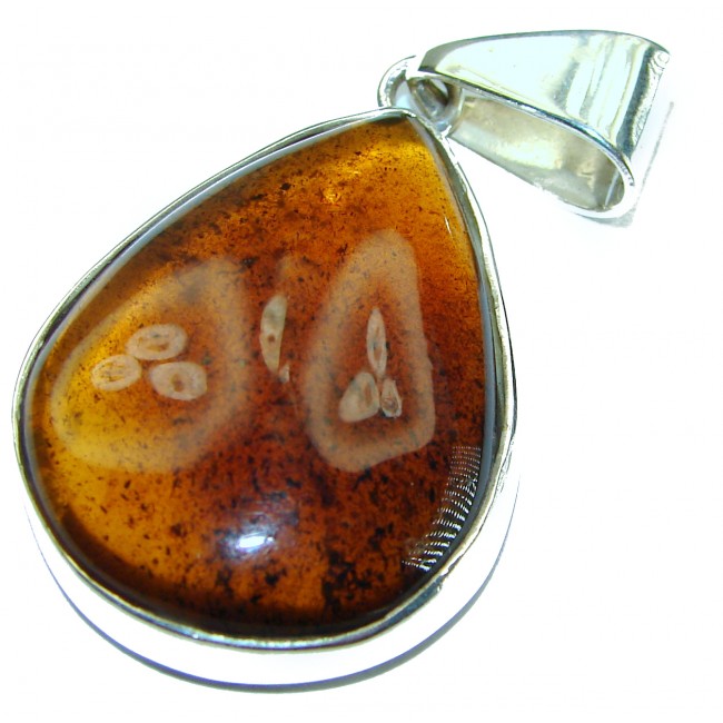 Authentic Baltic Amber .925 Sterling Silver handmade Pendant