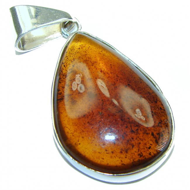 Authentic Baltic Amber .925 Sterling Silver handmade Pendant