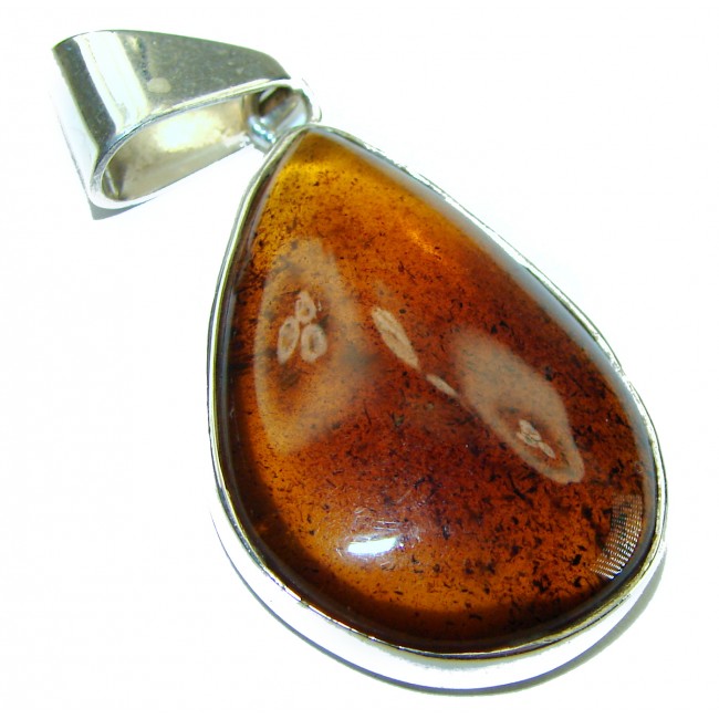 Authentic Baltic Amber .925 Sterling Silver handmade Pendant