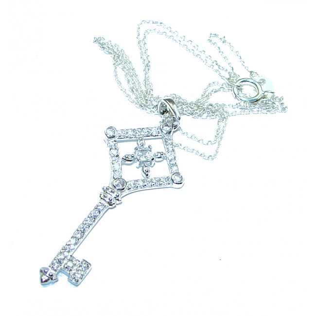 Magic Key White Topaz .925 Sterling Silver necklace