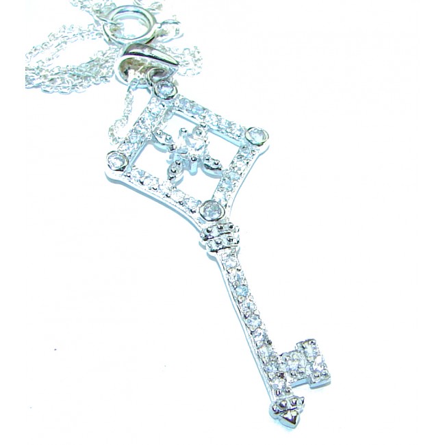 Magic Key White Topaz .925 Sterling Silver necklace