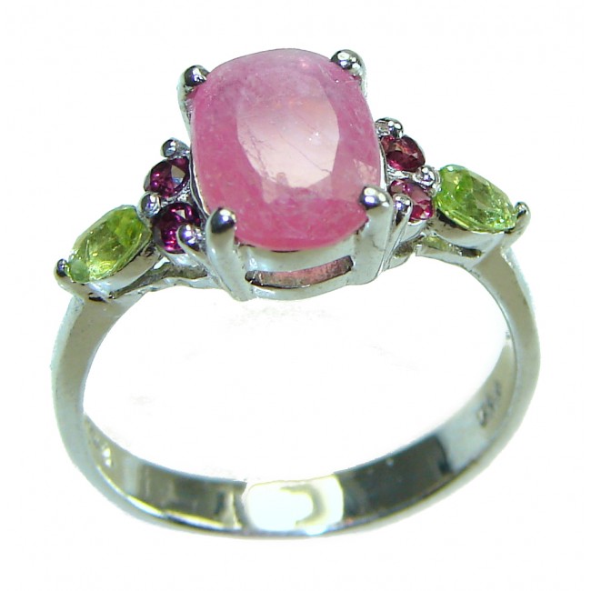 Unique design 5.5 carat Ruby .925 Sterling Silver Handcrafted Ring size 7 1/2