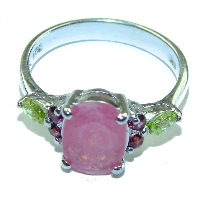 Unique design 5.5 carat Ruby .925 Sterling Silver Handcrafted Ring size 7 1/2