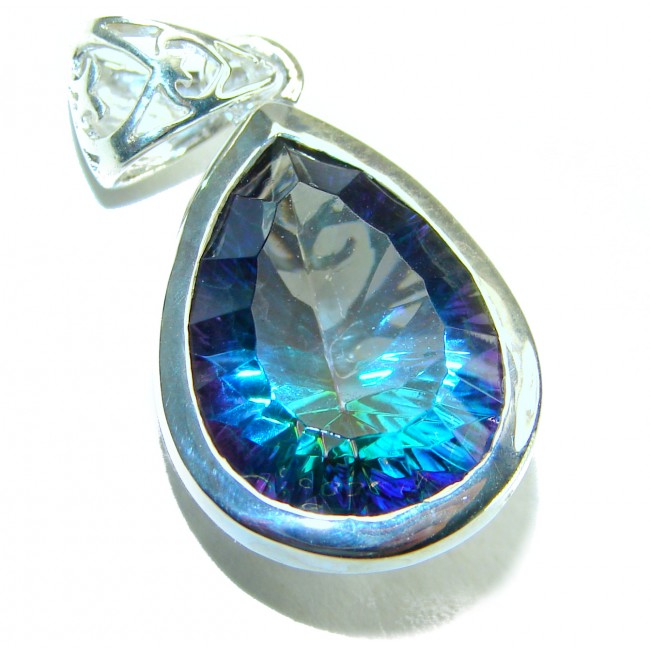 The best quality authentic 12.5 carat Mystic Topaz .925 Sterling Silver handcrafted pendant