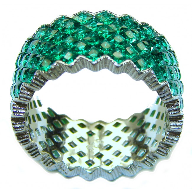 My Love Emerald .925 Sterling Silver Eternity Ring size 7 3/4