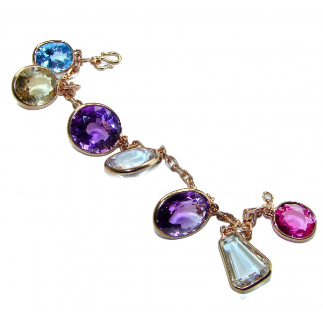 Joyful moments Mesmerizing Topaz 14K Gold over .925 Sterling Silver handmade Charm Bracelet