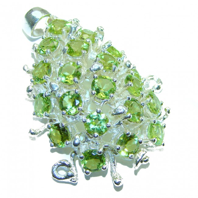 Real Beauty 45.5 carat Authentic Peridot .925 Sterling Silver handmade Pendant