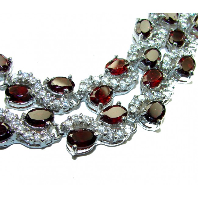 Emily - Classic Design - authentic 78.5 carat Garnet .925 Sterling Silver handcrafted necklace