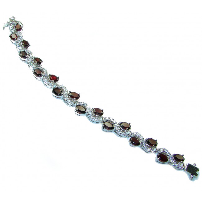 Emily - Classic Design - authentic 48.5 carat Garnet .925 Sterling Silver handcrafted bracelet