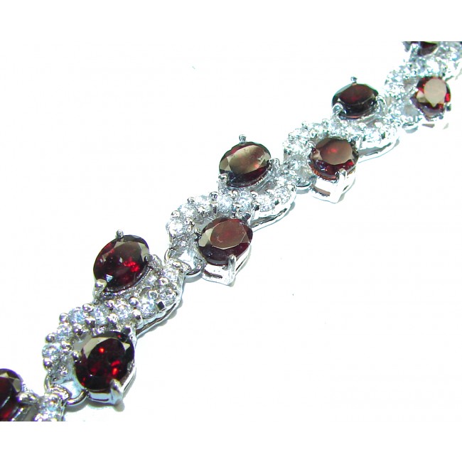 Emily - Classic Design - authentic 48.5 carat Garnet .925 Sterling Silver handcrafted bracelet