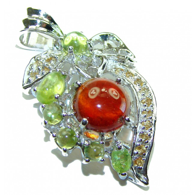 Carmen authentic 4.5 carat Garnet .925 Sterling Silver handcrafted pendant