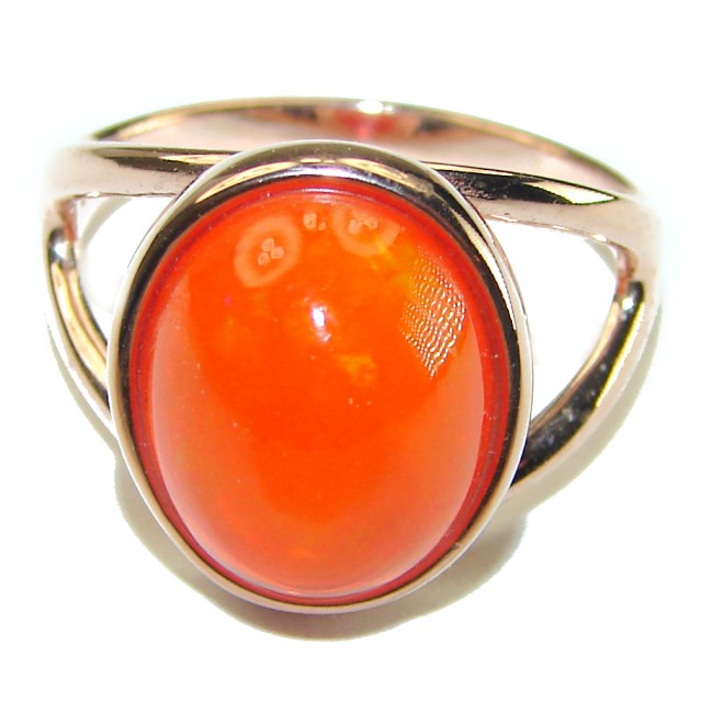 Golden Galaxy Ethiopian Opal 18K Rose Gold over .925 Sterling Silver handcrafted Ring size 7