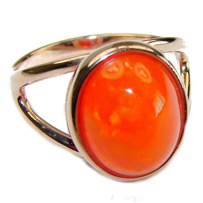 Golden Galaxy Ethiopian Opal 18K Rose Gold over .925 Sterling Silver handcrafted Ring size 7