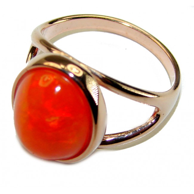 Golden Galaxy Ethiopian Opal 18K Rose Gold over .925 Sterling Silver handcrafted Ring size 7